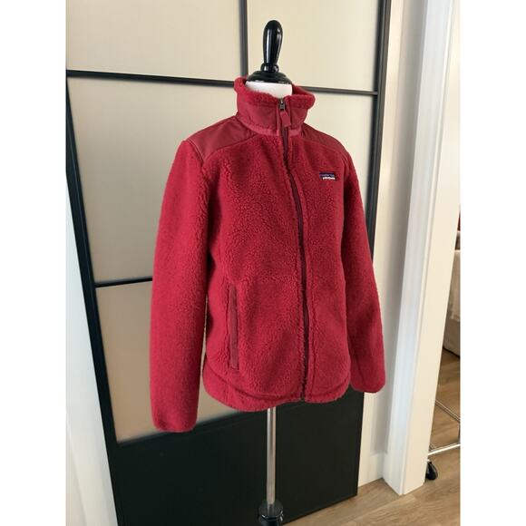 Patagonia Full Zip Jacket Women’s Size Medium Deep Pile Retro Fleece Red Y2K 00s - Picture 4 of 10